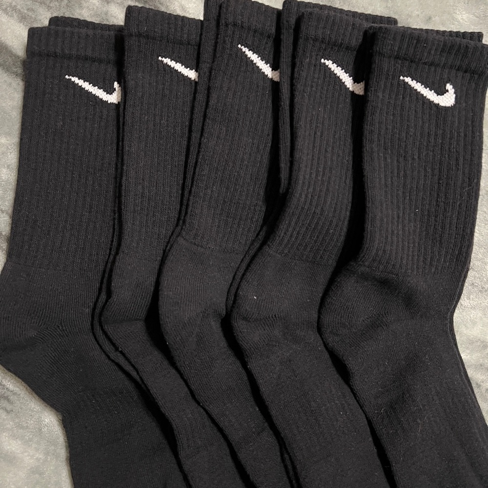 Nike Black Crew 5 Pairs Socks